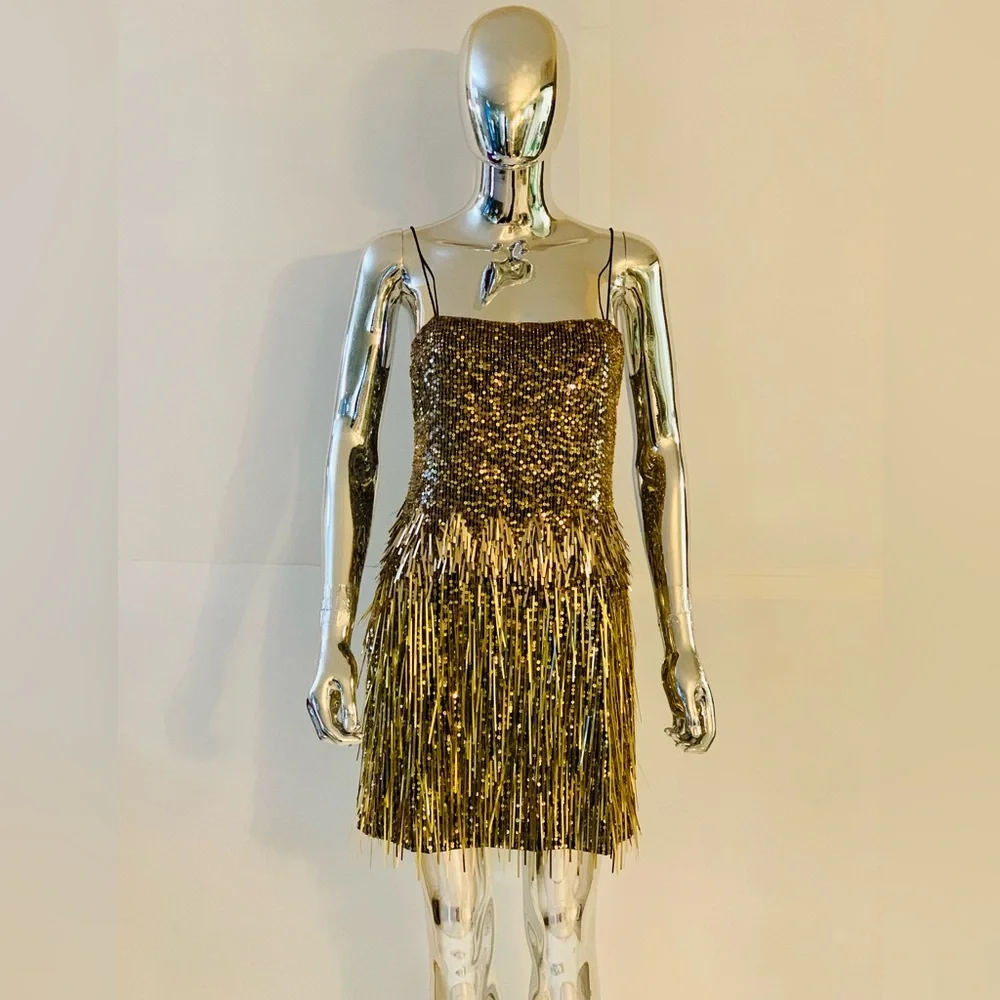 Alice + Olivia Fifi Embellished Sequin Fringe Dress - Picture 12 of 15